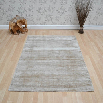 Blade Modern Plain Distressed Tonal Metallic Shimmer Hand-Woven Soft Textured Tip Sheared Loop Pile Silky Viscose Flatweave Soft Warm Golden Beige Rug-Asiatic Carpets-Rug Love - The Most Loved Rug Store